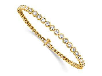 White Diamond 10k Yellow Gold Tennis Bracelet 3.00ctw