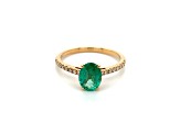 10K Yellow Gold Oval Emerald and Diamond Ring 1.23ctw