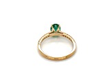 10K Yellow Gold Oval Emerald and Diamond Ring 1.23ctw
