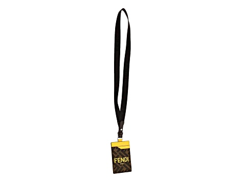 Fendi Zucca Canvas Cardholder Wallet Lanyard - 19BKQA | JTV