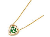 3.53 Ctw Emerald With 0.21 Ctw White Diamond Pendant With Chain in 14K YG