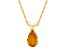 8x5mm Pear Shape Citrine 14k Yellow Gold Pendant With Chain