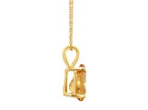 8x5mm Pear Shape Citrine 14k Yellow Gold Pendant With Chain