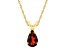 8x5mm Pear Shape Garnet 14k Yellow Gold Pendant With Chain