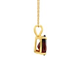 8x5mm Pear Shape Garnet 14k Yellow Gold Pendant With Chain