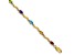 10k Yellow Gold and Rhodium Over 10k Yellow Gold Diamond and Multi-Gemstone Bracelet