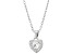 White Cubic Zirconia Rhodium Over Sterling Silver Children's Heart Pendant With Chain 0.49ctw