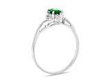 0.43ctw Emerald and Diamond Ring in 14k White Gold