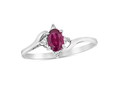 0.43ctw Ruby and Diamond Ring in 14k White Gold