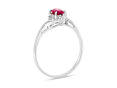 0.43ctw Ruby and Diamond Ring in 14k White Gold - 19C9ZB | JTV 0.43ctw Ruby and Diamond Ring in 14k White Gold - 19C9ZB | JTV