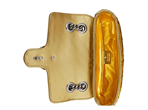 Gucci Flap Marmont GG Matelasse Gold Sequin Shoulder Bag