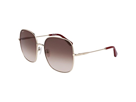 Ferragamo Women's Fashion 60mm Gold Tone Sunglasses | SF299S-703-60