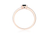 Square Green Tourmaline 14K Rose Gold Over Sterling Silver Solitaire Ring, 0.50ct