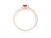 Square Pink Tourmaline 14K Rose Gold Over Sterling Silver Solitaire Ring, 0.50ct