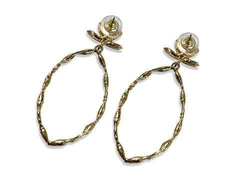 Gold Tone Champagne AB Crystal Earring