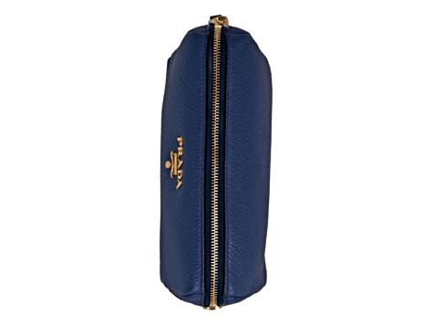 Prada Contenitore Baltico Navy Blue Vitello Daino Vanity Case
