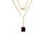 Red Garnet 18k Yellow Gold Over Sterling Silver Paperclip Necklace