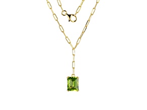 Green Peridot 18k Yellow Gold Over Sterling Silver Necklace 2.93ct