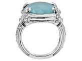 Judith Ripka 20x15 Turqouise Simulant And Bella Luce Rhodium Over Sterling Silver Ring