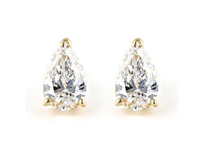 White IGI Certified Lab-Grown Diamond 18k Yellow Gold Stud Earrings 1.50ctw
