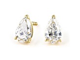 Pear Shape White Lab-Grown Diamond 18k Yellow Gold Stud Earrings 1.50ctw