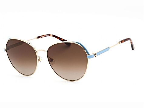 Kate Spade Octavia Gold Tone Blue Round Frames / Brown  display picture 1