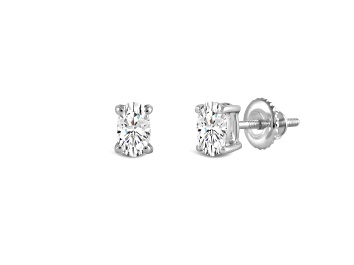 Picture of White Cubic Zirconia 14k White Gold Studs With Velvet Gift Box 0.50ctw