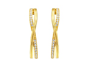 Judith Ripka 1.06ctw Round Bella Luce Diamond Simulant 14K Gold Clad Earrings