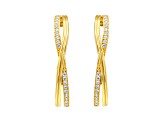 Judith Ripka 1.06ctw Round Bella Luce Diamond Simulant 14K Gold Clad Earrings