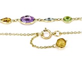 Multi-Gemstone 14k Yellow Gold 18" Necklace 17.71ctw