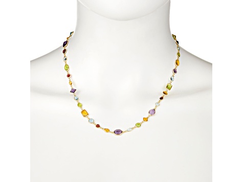 Multi-Gemstone 14k Yellow Gold 18" Necklace 17.71ctw