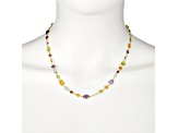 Multi-Gemstone 14k Yellow Gold 18" Necklace 17.71ctw