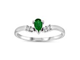 0.33ctw Emerald and Diamond Ring in 14k White Gold