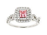 Pink And White Lab-Grown Diamond 14k White Gold Ring 1.00ctw
