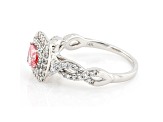 Pink And White Lab-Grown Diamond 14k White Gold Ring 1.00ctw