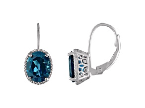 London Blue Topaz Sterling Silver Earrings 4.20ctw