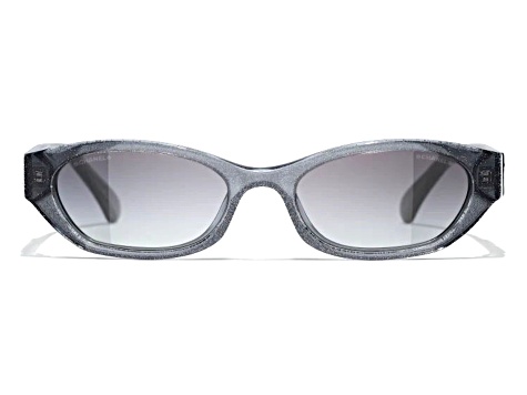 Chanel Transparent Black Gray Frame / Gray Gradient Lens Sunglasses
