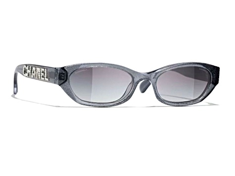 Chanel Transparent Black Gray Frame / Gray Gradient Lens Sunglasses