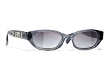 Chanel Transparent Black Gray Frame / Gray Gradient Lens Sunglasses
