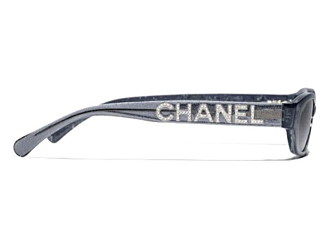 Chanel Transparent Black Gray Frame / Gray Gradient Lens Sunglasses