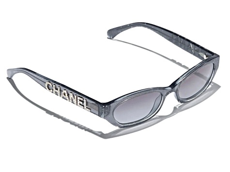 Chanel Transparent Black Gray Frame / Gray Gradient Lens Sunglasses