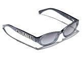 Chanel Transparent Black Gray Frame / Gray Gradient Lens Sunglasses