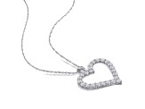 2 2/5 CT DEW Created Moissanite Heart Pendant with Chain in Sterling Silver