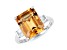 Citrine with White Zircon Accents Rhodium Over Sterling Silver Statement Ring, 5.96ctw