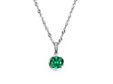 Green Lab Created Garnet and White Cubic Zirconia Platineve® Pendant With Chain 1.57ctw