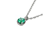 Green Lab Created Garnet and White Cubic Zirconia Platineve® Pendant With Chain 1.57ctw