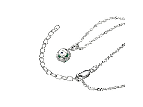 Green Lab Created Garnet and White Cubic Zirconia Platineve® Pendant With Chain 1.57ctw