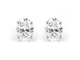 White IGI Certified Lab-Grown Diamond 18k White Gold Stud Earrings 1.00ctw