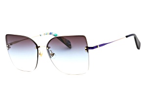 Kate Spade ARIELLA Gold Blue Square Frames / Brown Teal Lenses Sunglasses
