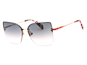 Kate Spade ARIELLA Red Gold Square Frame / Burgundy Pink Lenses Sunglasses